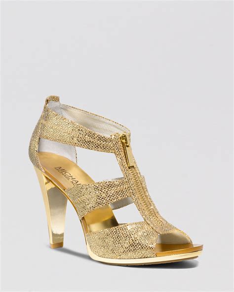 michael kors pale gold sandals|Michael Kors open toe sandals.